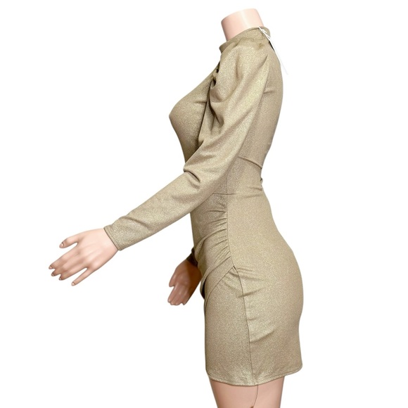 REFORMATION Lexi Dress, Gold Shimmer, XS - Picture 4 of 8